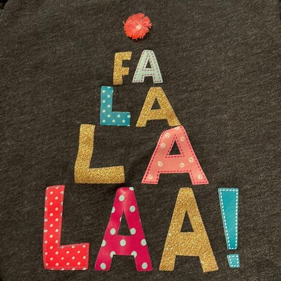 Jumping Beans Softest Fleece Fa La La Laa Holiday Sweatshirt Girls 7 - Picture 4 of 9